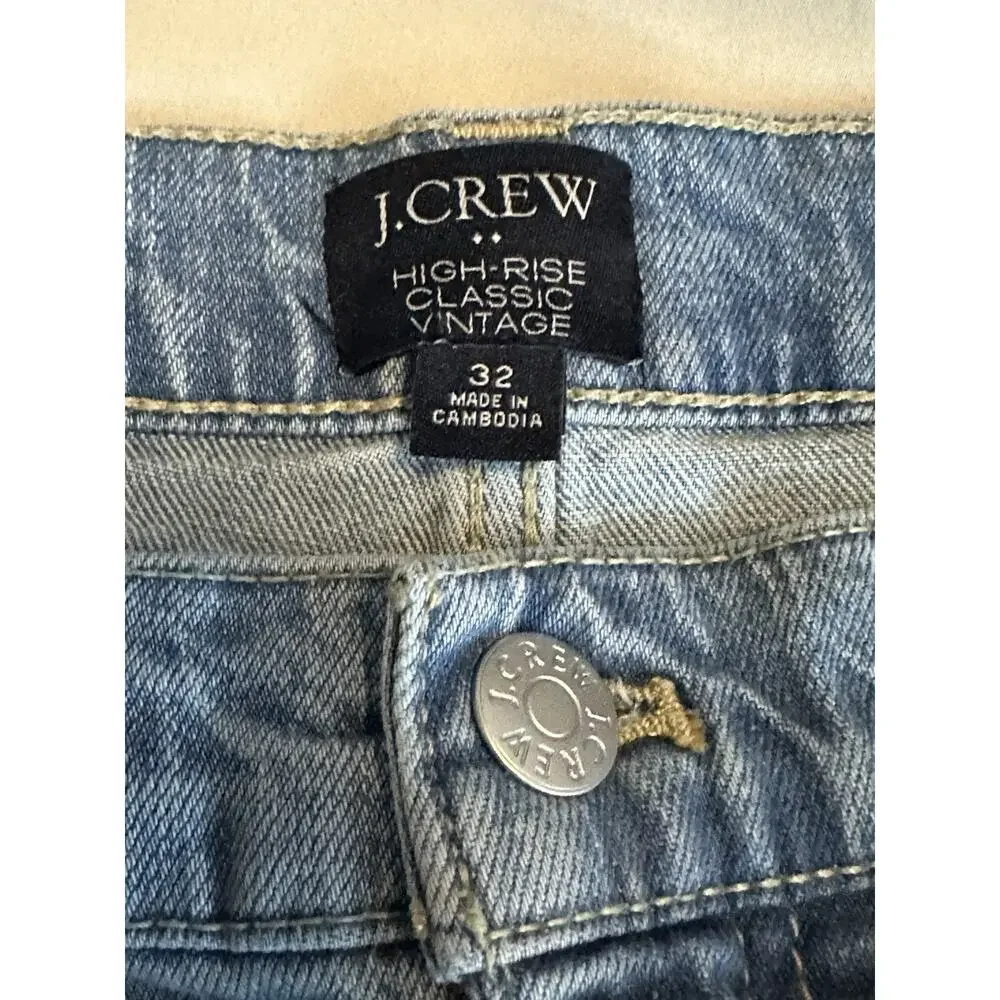 J. Crew High Rise Classic Vintage Light Wash Denim Jeans Womens Size 32 - Picture 3 of 8
